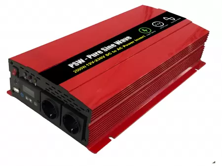 2500 W:n LCD-älykäs puhdas siniaaltotehoinvertteri 12 Vdc - 220 Vac - WINVPA25 2500 W:n puhdas siniaaltoinvertteri